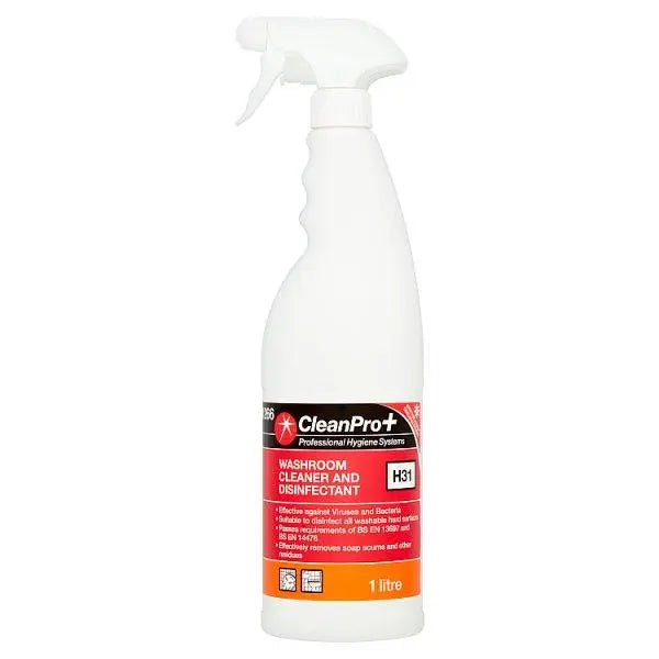 CleanPro+ Washroom Cleaner and Disinfectant H31 1 Litre (Pack of 6)