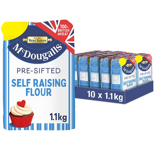 McDougalls Pre-Sifted Self Raising Flour 1.1kg (Pack of 10)