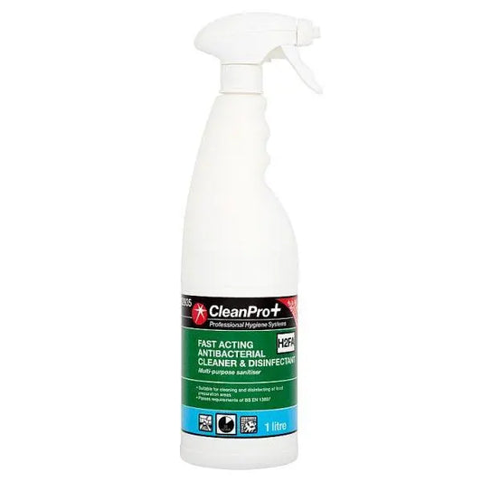 CleanPro+ Fast Acting Antibacterial Cleaner & Disinfectant H2FA 1 Litre (Pack of 6)